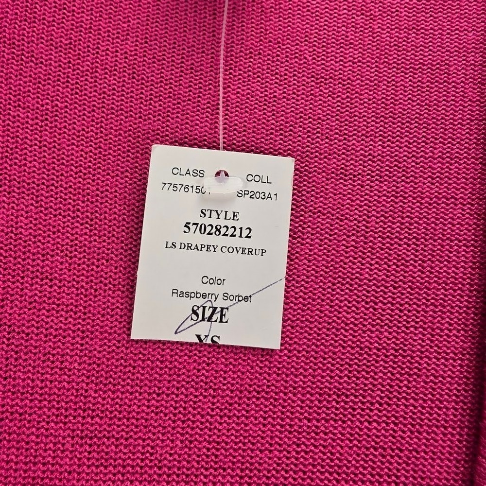 White House Black Market Cardigan Womens XS Pink NWT Drapey Button Cuff Coverup - Picture 7 of 11